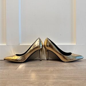 Charles & Keith Gold Metallic Heels